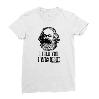 Karl Marx Capitalism Communism Ladies Fitted T-shirt Designed By Donart
