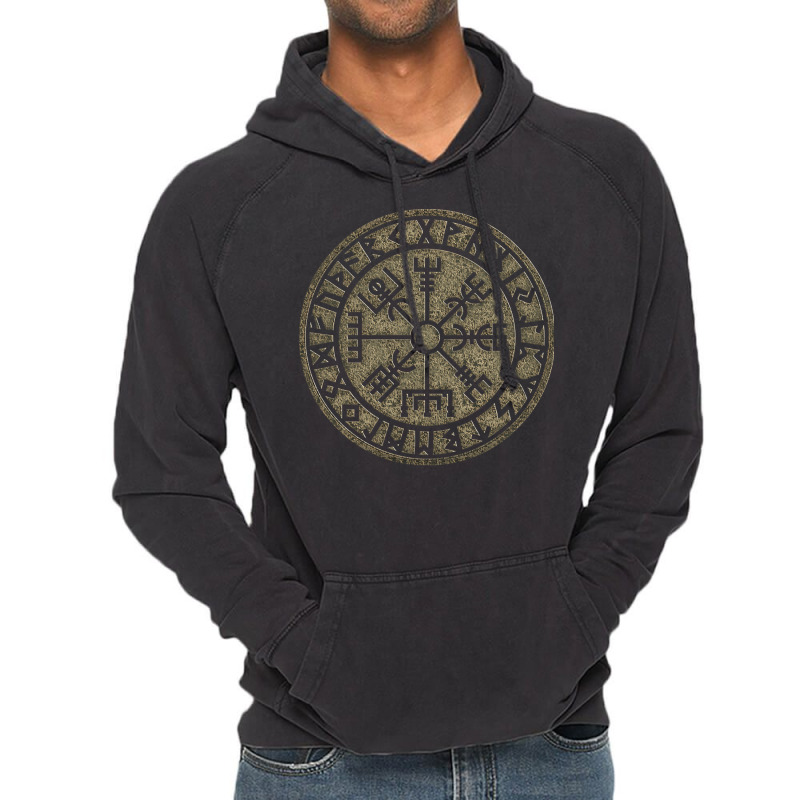 Vegvisir Viking Compass Runes Nordic Celtic Protection Pullover Hoodie Vintage Hoodie by alayziahollars | Artistshot