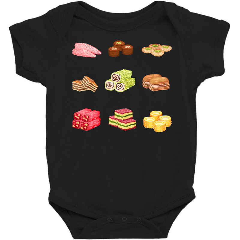 Assorted Arabian Sweets T  Shirt Arabic Sweets T  Shirt Baby Bodysuit by salesmanhuh | Artistshot