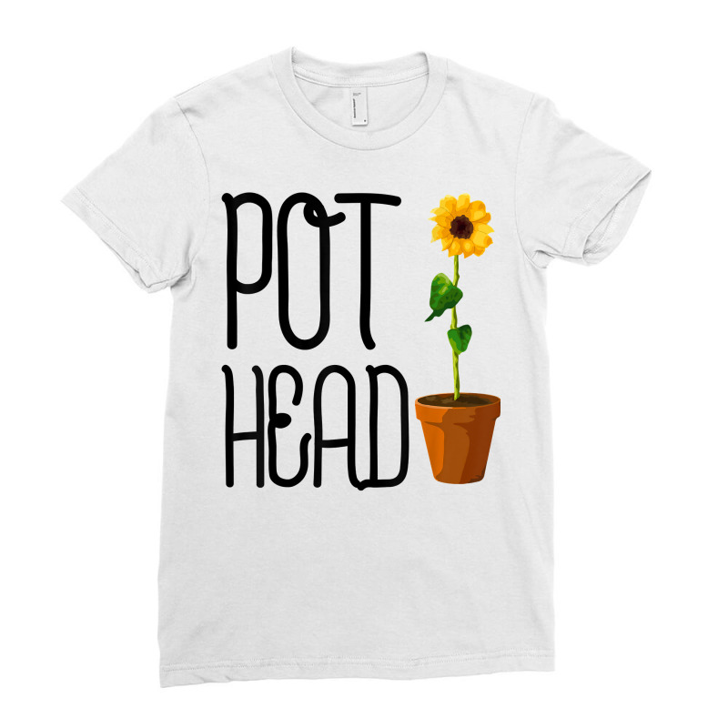 Funny Pot Head Master Gardener Cute Plant Lover T Shirt Gift Ladies Fitted T-Shirt by corni3t6 | Artistshot