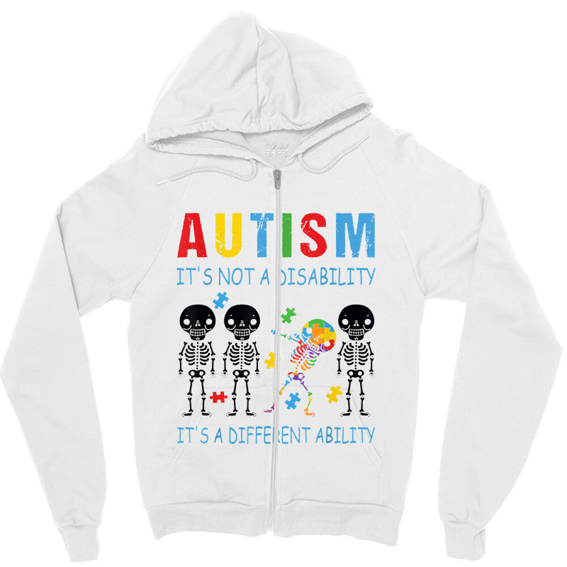 Autism Is Not A Disability It's A Different Ability Zipper Hoodie by kretapremium | Artistshot