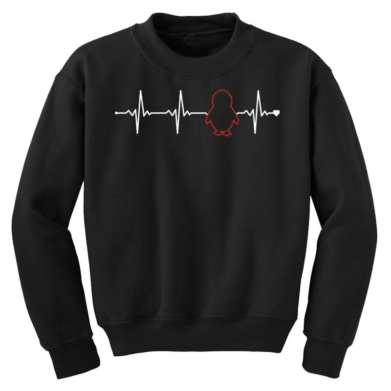 Penguin Heartbeat King Emperor Sea Bird Penguin Pullover Hoodie Youth Sweatshirt by caroldian | Artistshot