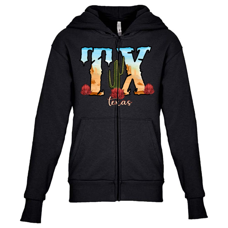 Texas Cactus Youth Zipper Hoodie | Artistshot