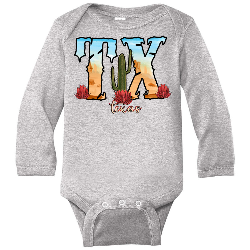 Texas Cactus Long Sleeve Baby Bodysuit | Artistshot