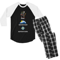 Hiking Alaskan Malamute Mountain Hiking Camping Climb Men's 3/4 Sleeve Pajama Set | Artistshot