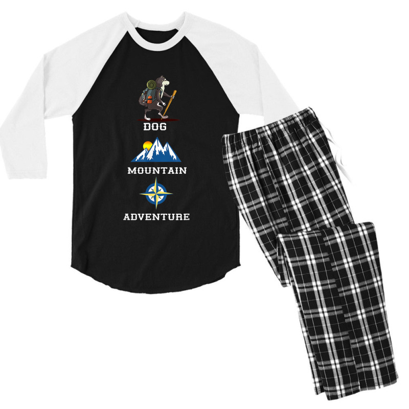 Hiking Alaskan Malamute Mountain Hiking Camping Climb Men's 3/4 Sleeve Pajama Set | Artistshot