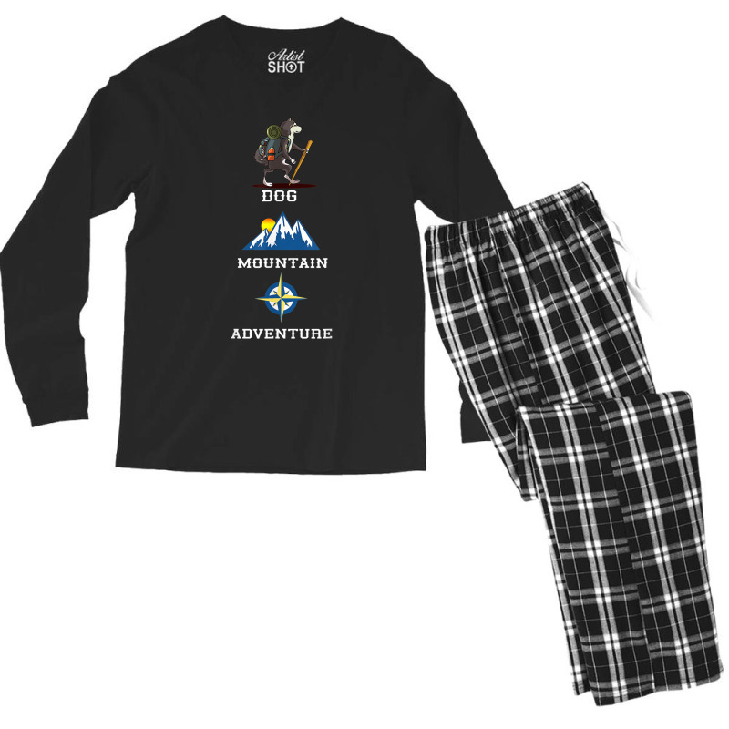 Hiking Alaskan Malamute Mountain Hiking Camping Climb Men's Long Sleeve Pajama Set | Artistshot