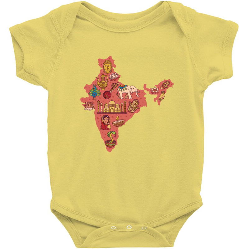 India Map Baby Bodysuit | Artistshot