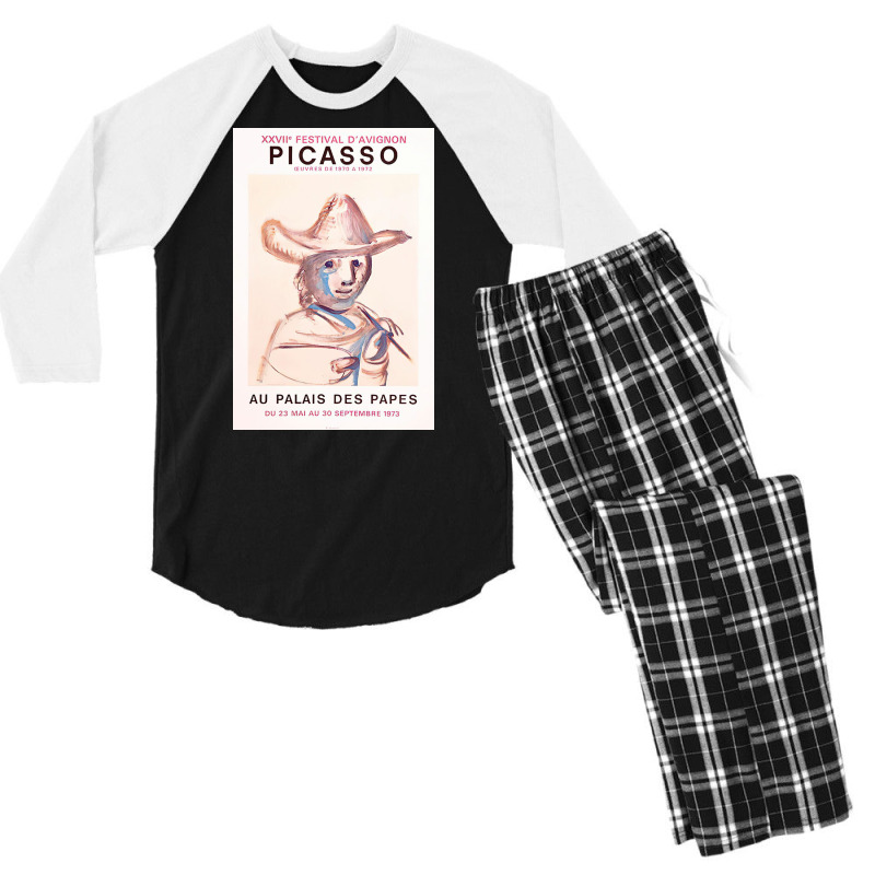 Festival Davignon Palais Des Papes Pablo Picasso Men's 3/4 Sleeve Pajama Set | Artistshot