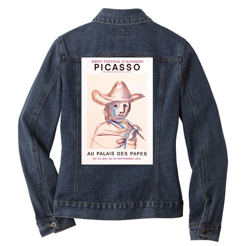 Festival Davignon Palais Des Papes Pablo Picasso Ladies Denim Jacket by scottrussell | Artistshot