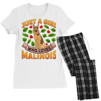 Funny Malinois Dog Lover Just A Girl Who Loves Malinois T Shirt Women's Pajamas Set | Artistshot