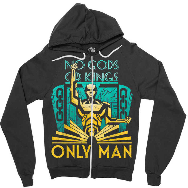 Objectivist Atheist Libertarian No Gods Or Kings Only Man T Shirt Zipper Hoodie | Artistshot