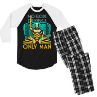 Objectivist Atheist Libertarian No Gods Or Kings Only Man T Shirt Men's 3/4 Sleeve Pajama Set | Artistshot