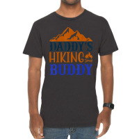 Hiking Daddy's Hiking Buddy Vintage Mountains Campfire Father's Day Vintage T-shirt | Artistshot