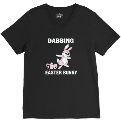 Easter Bunny Dabbing1 01 V-neck Tee Designed By J4m4l