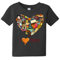 I Love Paris, Lovely Paris France Eiffel Tower Illustration T Shirt Baby Tee | Artistshot