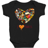 I Love Paris, Lovely Paris France Eiffel Tower Illustration T Shirt Baby Bodysuit | Artistshot