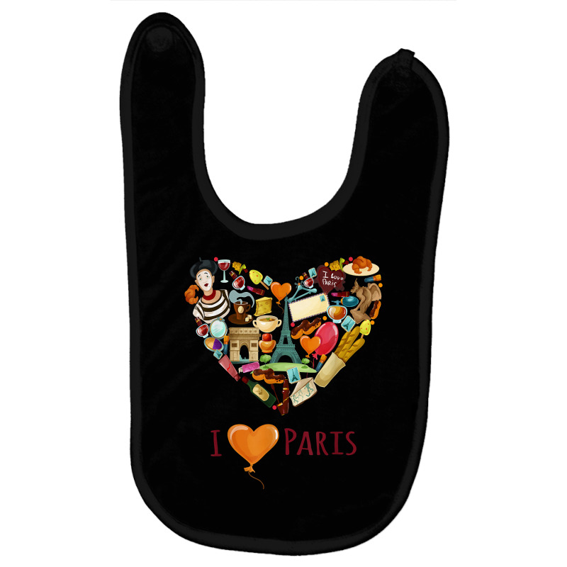 I Love Paris, Lovely Paris France Eiffel Tower Illustration T Shirt Baby Bibs by kasaqcsegurc | Artistshot