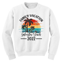 Retro Sunset Vintage Family Vacation 2022 Galveston Beach T Shirt Youth Sweatshirt | Artistshot