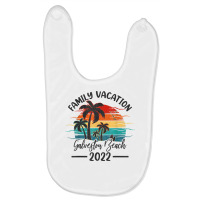 Retro Sunset Vintage Family Vacation 2022 Galveston Beach T Shirt Baby Bibs | Artistshot