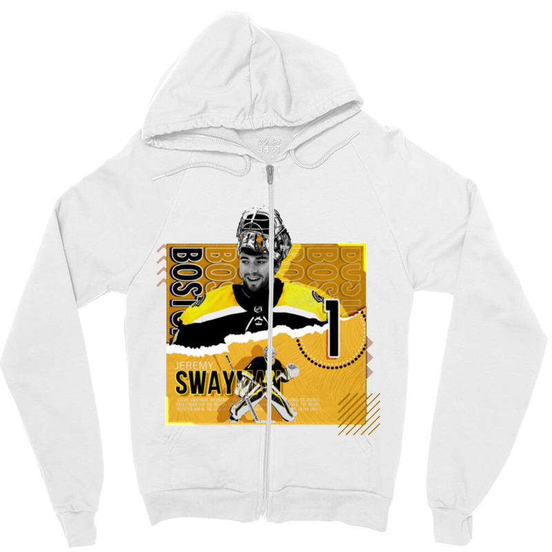 Jeremy Swayman Hockey Zipper Hoodie by liburdowu | Artistshot