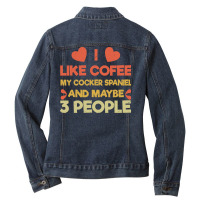 Canine T Shirt Vintage Pet Dog Like Coffee Love Cocker Spaniel T Shirt Ladies Denim Jacket | Artistshot