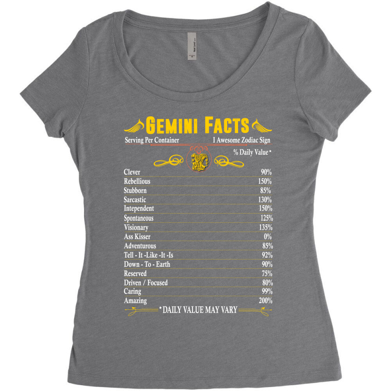 Gemini Facts Zodiac Women's Triblend Scoop T-shirt by rardesign | Artistshot