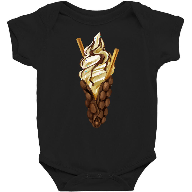 Bubble Waffle Ice Cream T  Shirt Egg Bubble Chocolate Waffle Vanilla I Baby Bodysuit by salesmanhuh | Artistshot