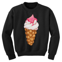 Bubble Waffle Ice Cream T  Shirt Egg Bubble Waffle Vanilla Ice Cream W Youth Sweatshirt | Artistshot