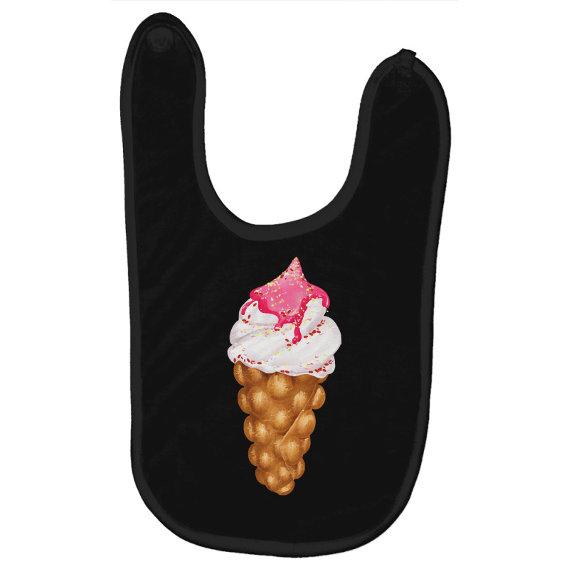 Bubble Waffle Ice Cream T  Shirt Egg Bubble Waffle Vanilla Ice Cream W Baby Bibs by salesmanhuh | Artistshot