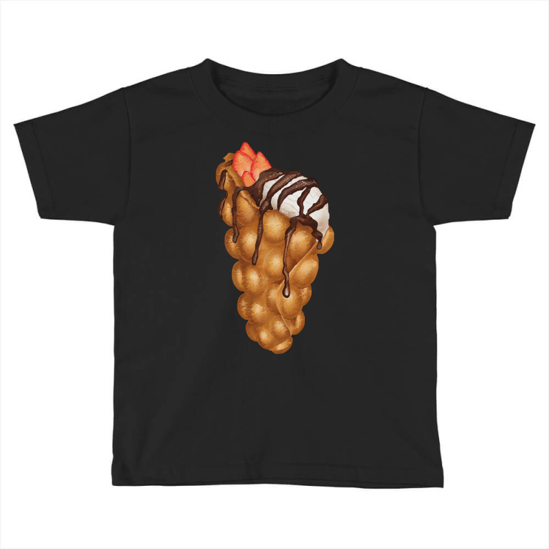 Bubble Waffle Ice Cream T  Shirt Egg Bubble Waffle Vanilla Ice Cream W Toddler T-shirt by salesmanhuh | Artistshot