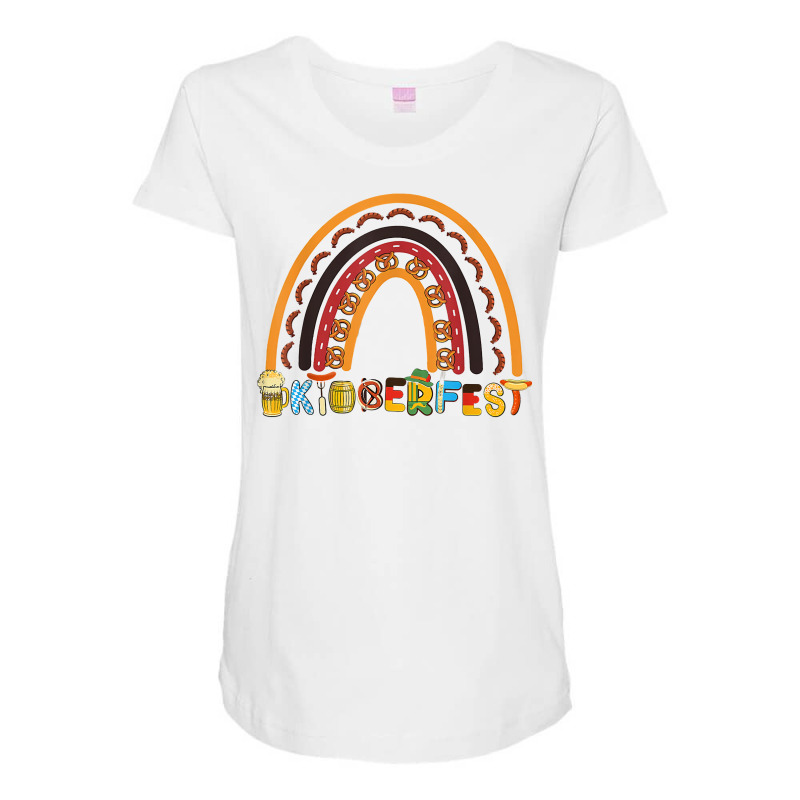 Rainbow Oktoberfest, German Beer Festival T Shirt Maternity Scoop Neck T-shirt by belewomritans | Artistshot