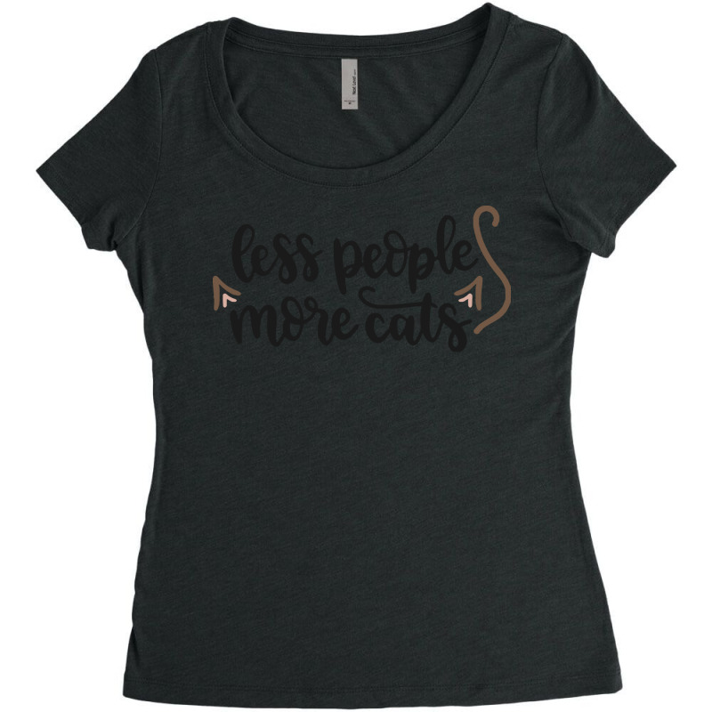 Cat T Shirt Less People More Cats T Shirt Women's Triblend Scoop T-shirt by flatleykelsi890 | Artistshot