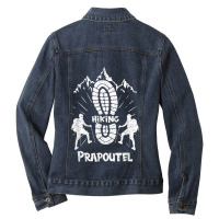 Hiking Hiker Prapoutel France Hiking Vacation Ski Ladies Denim Jacket | Artistshot