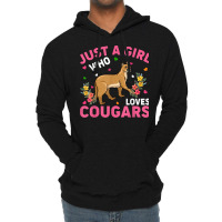 Cougar Animal Lover Just A Girl Who Loves Cougars T Shirt Lightweight Hoodie | Artistshot