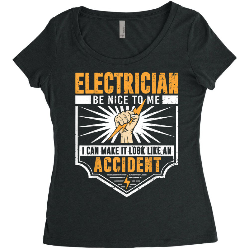 Funny Electrician Art Men Women Work Electrical Engineer T Shirt Women's Triblend Scoop T-shirt by valerietaverna | Artistshot