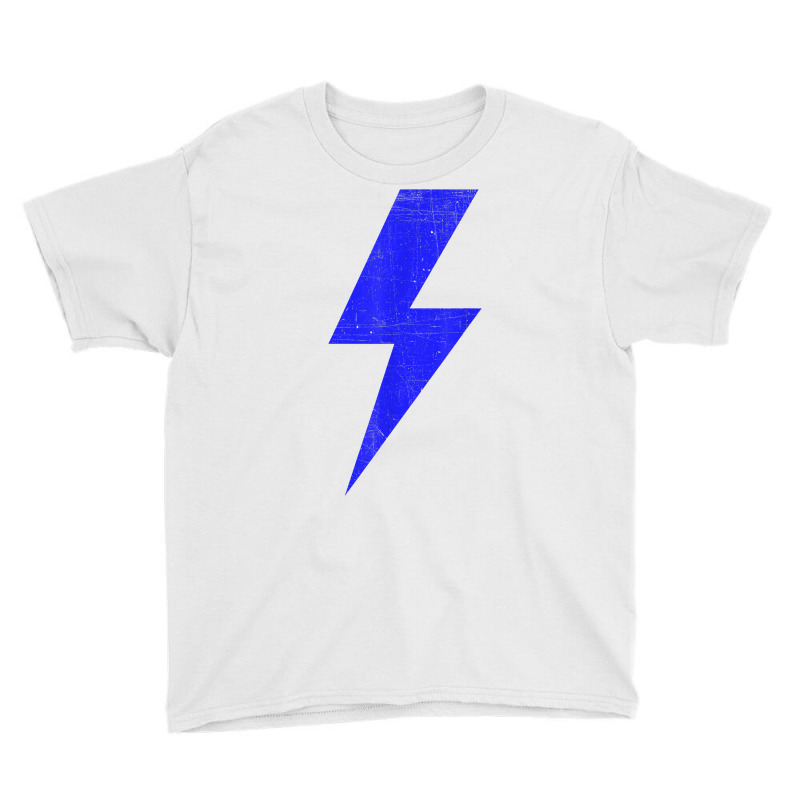 Awesome Retro Distressed Front & Back Blue Lightning Bolt T Shirt Youth Tee by farronpoppo | Artistshot