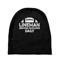 Mens Lineman Serving Pancakes Daily Football Offensive Lineman T Shirt Baby Beanies | Artistshot