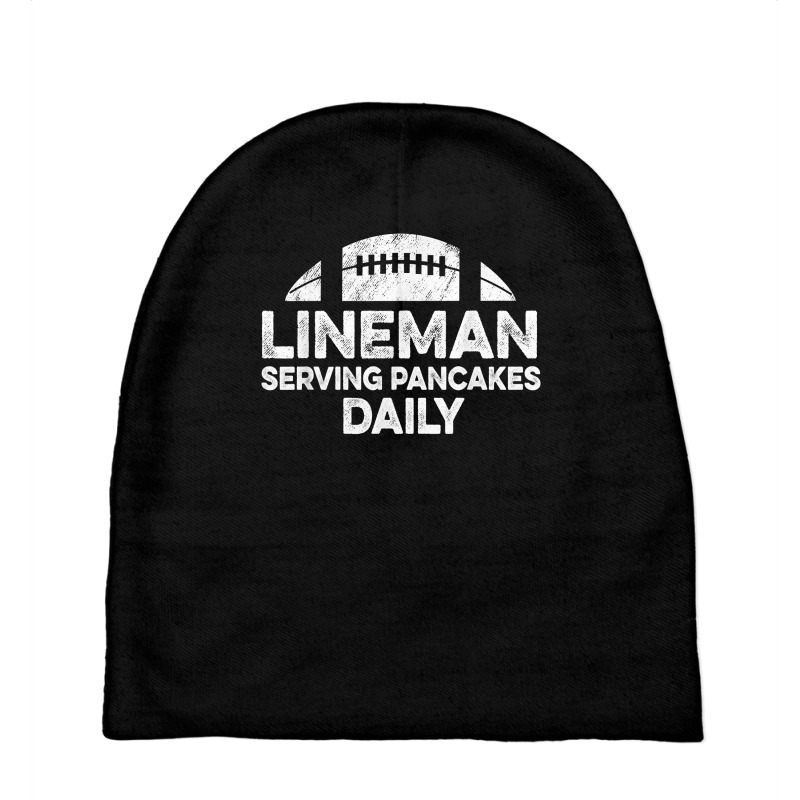 Mens Lineman Serving Pancakes Daily Football Offensive Lineman T Shirt Baby Beanies | Artistshot