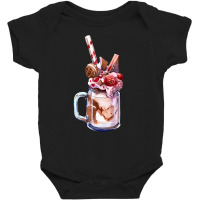 Chocolate Strawberry Milkshake T  Shirt Chocolate Strawberry Overshake Baby Bodysuit | Artistshot