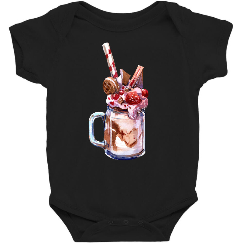 Chocolate Strawberry Milkshake T  Shirt Chocolate Strawberry Overshake Baby Bodysuit by salesmanhuh | Artistshot