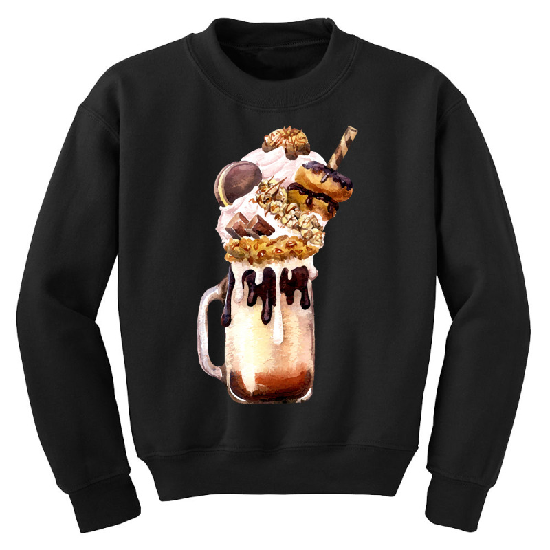 Chocolate Vanilla Milkshake T  Shirt Caramel Overshake Topped With Pop Youth Sweatshirt by salesmanhuh | Artistshot