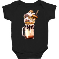 Chocolate Vanilla Milkshake T  Shirt Caramel Overshake Topped With Pop Baby Bodysuit | Artistshot