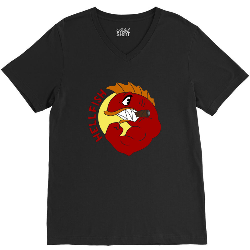 The Flying Hellfish V-neck Tee | Artistshot