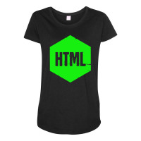 Retro Html Programming Language Icon1 01 Maternity Scoop Neck T-shirt | Artistshot