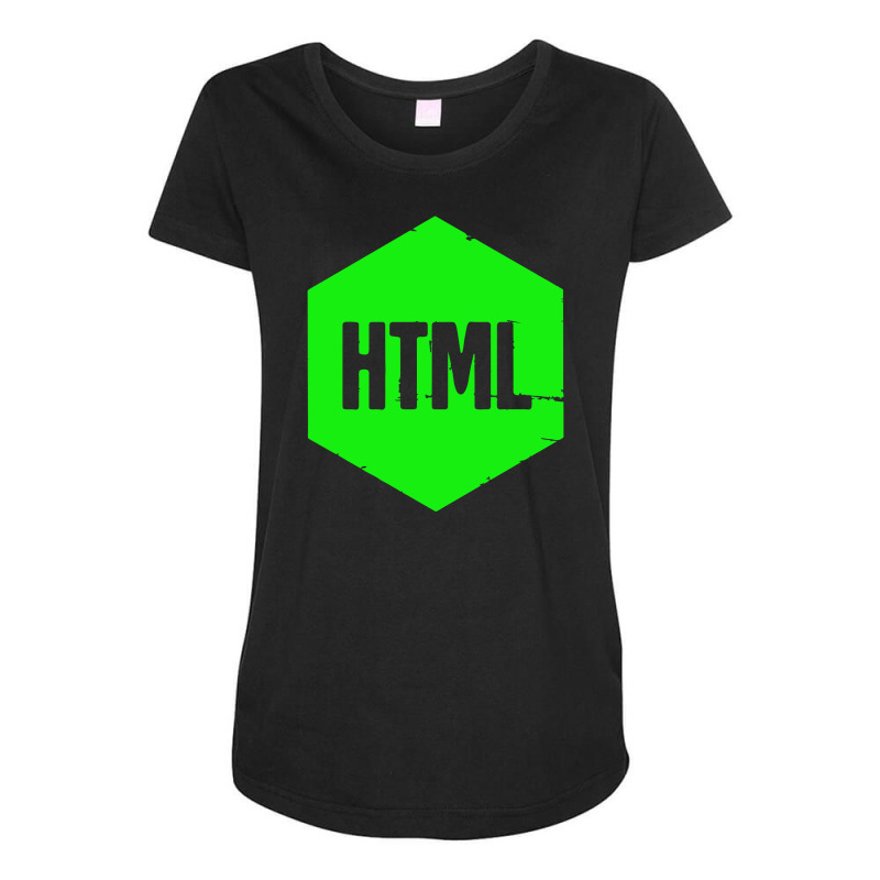 Retro Html Programming Language Icon1 01 Maternity Scoop Neck T-shirt by yoyoh | Artistshot