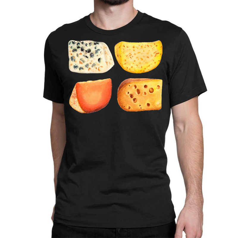 Different Types Of Cheese T  Shirt Cheese Pack   Blue Cheese, Maasdam, Classic T-shirt by salesmanhuh | Artistshot