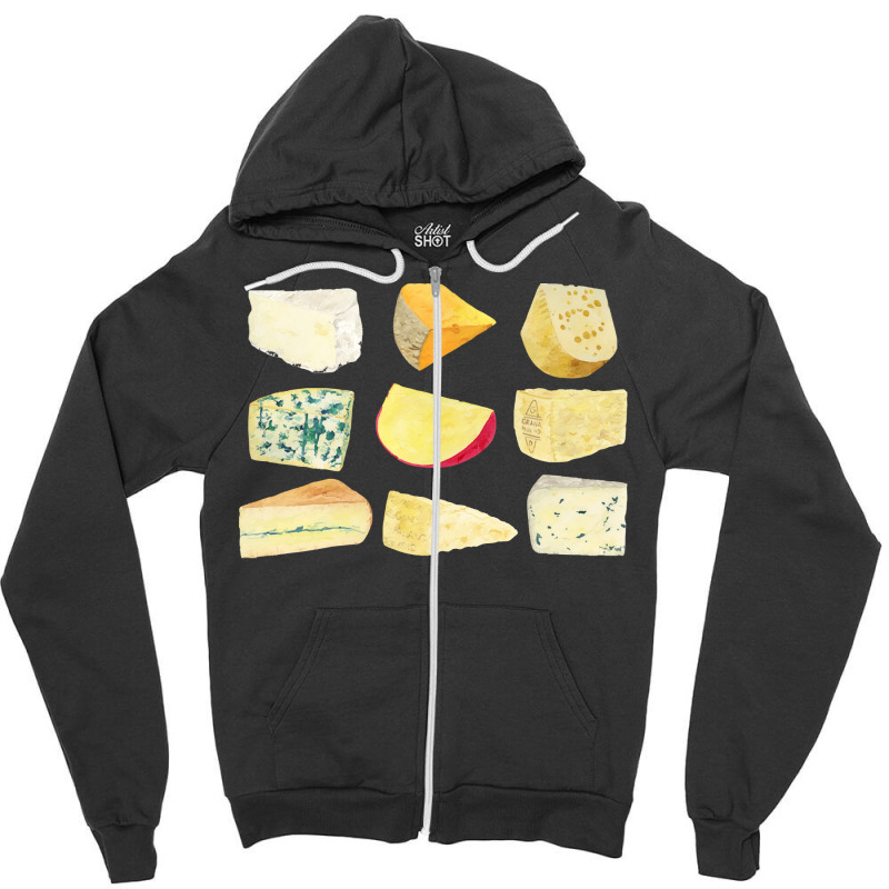 Different Types Of Cheese T  Shirt Cheese Set T  Shirt Zipper Hoodie by salesmanhuh | Artistshot