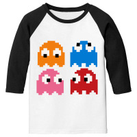 Pacman Ghosts Cool Retro 80s Youth 3/4 Sleeve | Artistshot