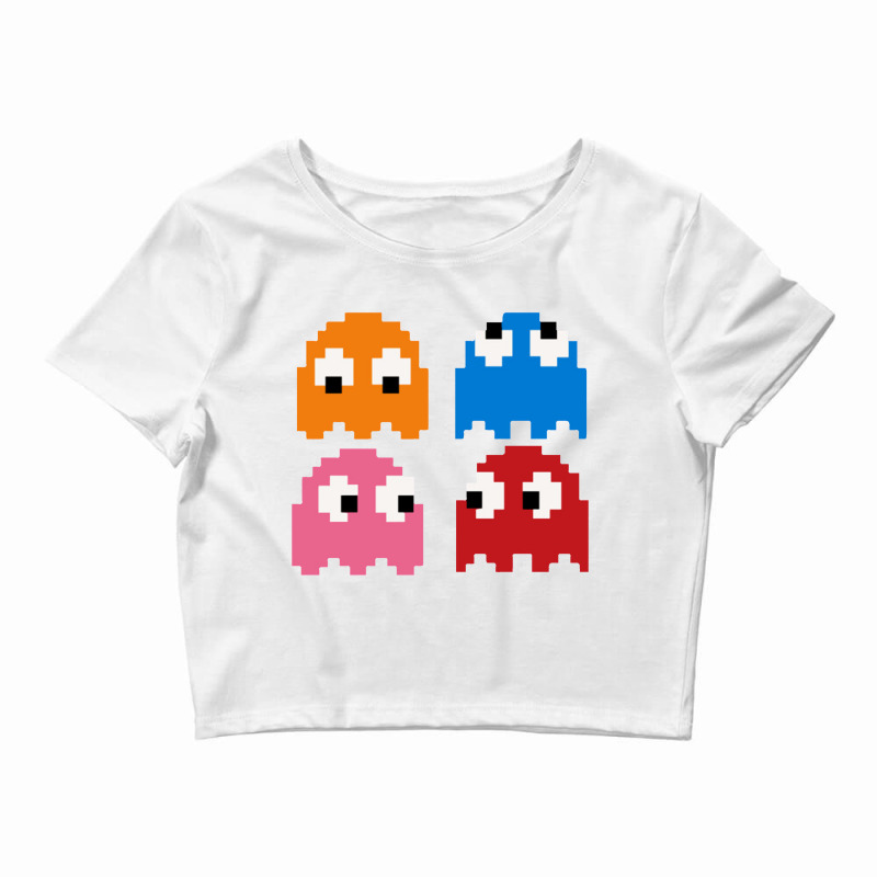 Pacman Ghosts Cool Retro 80s Crop Top by wongnyleneh | Artistshot